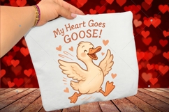 Retro Valentine's Day Goose PNG, My Heart Goes Goose PNG Product Image 3
