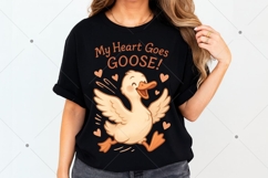 Retro Valentine's Day Goose PNG, My Heart Goes Goose PNG Product Image 4