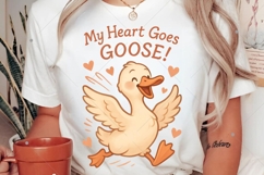 Retro Valentine's Day Goose PNG, My Heart Goes Goose PNG Product Image 2