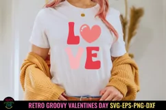 Groovy Valentine's Day SVG I Retro Valentines Day SVG I Valentine Cut Files