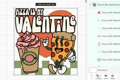 Retro Valentines Day SVG PNG Funny Quote Pizza SVG File