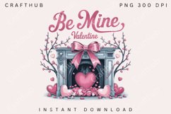 Retro Valentines png, Retro Valentine png, Be Mine Valentine Product Image 1