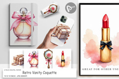 Retro Vanity Coquette Digital Paper Product Image 1