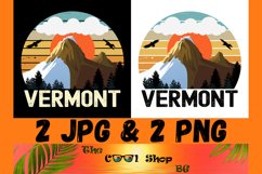 Retro Vermont Vintage Sublimation Png, Vermont Sunset Png Product Image 1