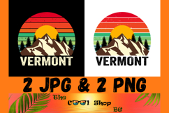 Retro Vermont Vintage Sublimation Png, Vermont Sunset Png Product Image 1