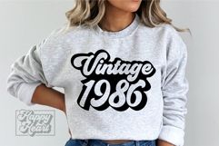 Retro Vintage 1986 SVG PNG - Hello Forty - 40th Birthday Product Image 3