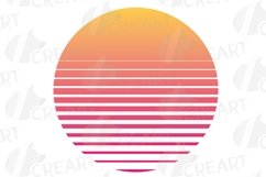 Vintage 80s distressed sunsets tropical decoration templates Product Image 12
