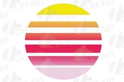 Vintage 80s distressed sunsets tropical decoration templates Product Image 11