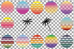 Vintage 80s distressed sunsets tropical decoration templates Product Image 15