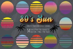 Vintage 80s distressed sunsets tropical decoration templates Product Image 16