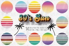 Vintage 80s distressed sunsets tropical decoration templates Product Image 1