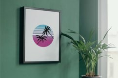 Vintage 80s distressed sunsets tropical decoration templates Product Image 5