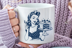 Retro Vintage Baking Woman Sublimation PNG Product Image 4