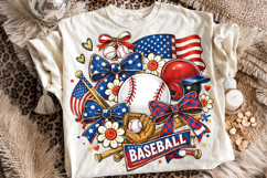 Retro Baseball USA Flag PNG, Baseball Game Day PNG, Sports Product Image 1