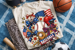 Retro Baseball USA Flag PNG, Baseball Game Day PNG, Sports Product Image 2