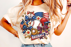 Retro Baseball USA Flag PNG, Baseball Game Day PNG, Sports Product Image 3