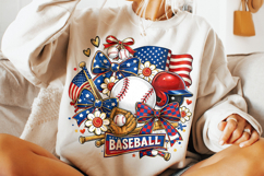 Retro Baseball USA Flag PNG, Baseball Game Day PNG, Sports Product Image 4