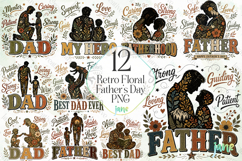 Retro Vintage Floral Father's Day PNG Bundle Product Image 1