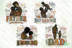 Retro Vintage Floral Father's Day PNG Product Image 1