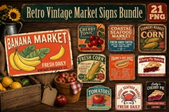 Retro Vintage Market Signs Bundle Product Image 1