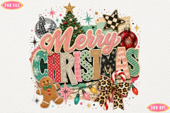 Retro Vintage Merry Christmas PNG Product Image 1