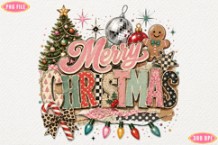 Retro Vintage Merry Christmas PNG Product Image 1