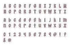 Boho Doodle Alphabet Retro Vintage Letters Sublimation Shirt Product Image 4