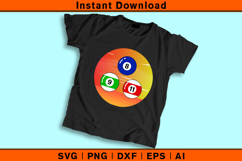 Retro Sunset Billiards SVG Vintage Pool Game Design Product Image 2
