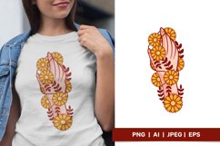 Hand Surrounded by Calendula Flowers Sublimation Template Product Image 1