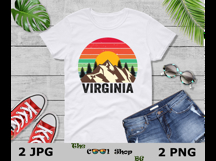 Retro Virginia Vintage Sublimation Png, Virginia Sunset Png Product Image 3