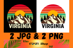Retro Virginia Vintage Sublimation Png, Virginia Sunset Png Product Image 1
