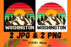 Retro Washington Vintage Sublimation Png, Washington Sunset Product Image 1