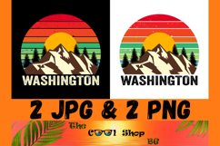 Retro Washington Vintage Sublimation Png, Washington Sunset Product Image 1