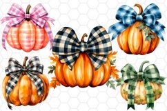 Retro Watercolor Fall Pumpkin Sublimation Cliparts