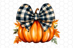 Retro Watercolor Fall Pumpkin Sublimation Cliparts