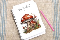Retro Watercolor Mushroom House Clipart Bundle Product Image 4