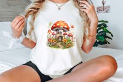 Retro Watercolor Mushroom House Clipart Bundle Product Image 3