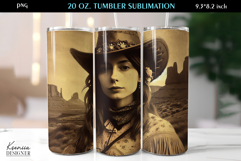 Western|Vintage Cowgirl|Free Spirit Woman|Tumbler Wrap Product Image 1