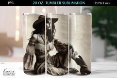 Western|Vintage Cowgirl|Free Spirit Woman|Tumbler Wrap Product Image 1