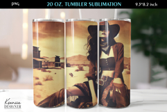 Western|Vintage Cowgirl|Free Spirit Woman|Tumbler Wrap Product Image 1