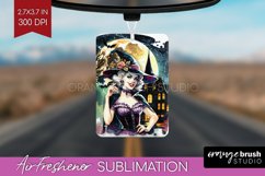 Witch Air Freshener PNG - Retro Halloween PNG Sublimation Product Image 1