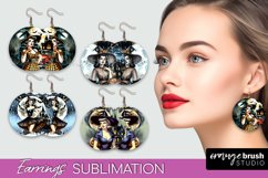 Retro Witch Earrings PNG - Halloween Earrings Sublimation Product Image 1