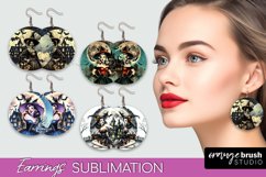 Retro Witch Earrings PNG - Halloween Earrings Sublimation Product Image 1
