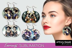 Retro Witch Earrings PNG - Halloween Earrings Sublimation Product Image 1