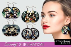 Retro Witch Earrings PNG - Halloween Earrings Sublimation Product Image 1