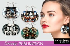 Retro Witch Earrings PNG - Halloween Earrings Sublimation Product Image 1
