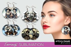 Retro Witch Earrings PNG - Halloween Earrings Sublimation Product Image 1