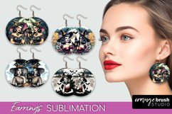 Retro Witch Earrings PNG - Halloween Earrings Sublimation Product Image 1