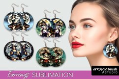 Retro Witch Earrings PNG - Halloween Earrings Sublimation Product Image 1