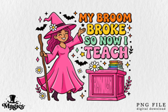 Retro Witch Teacher Halloween PNG Product Image 1